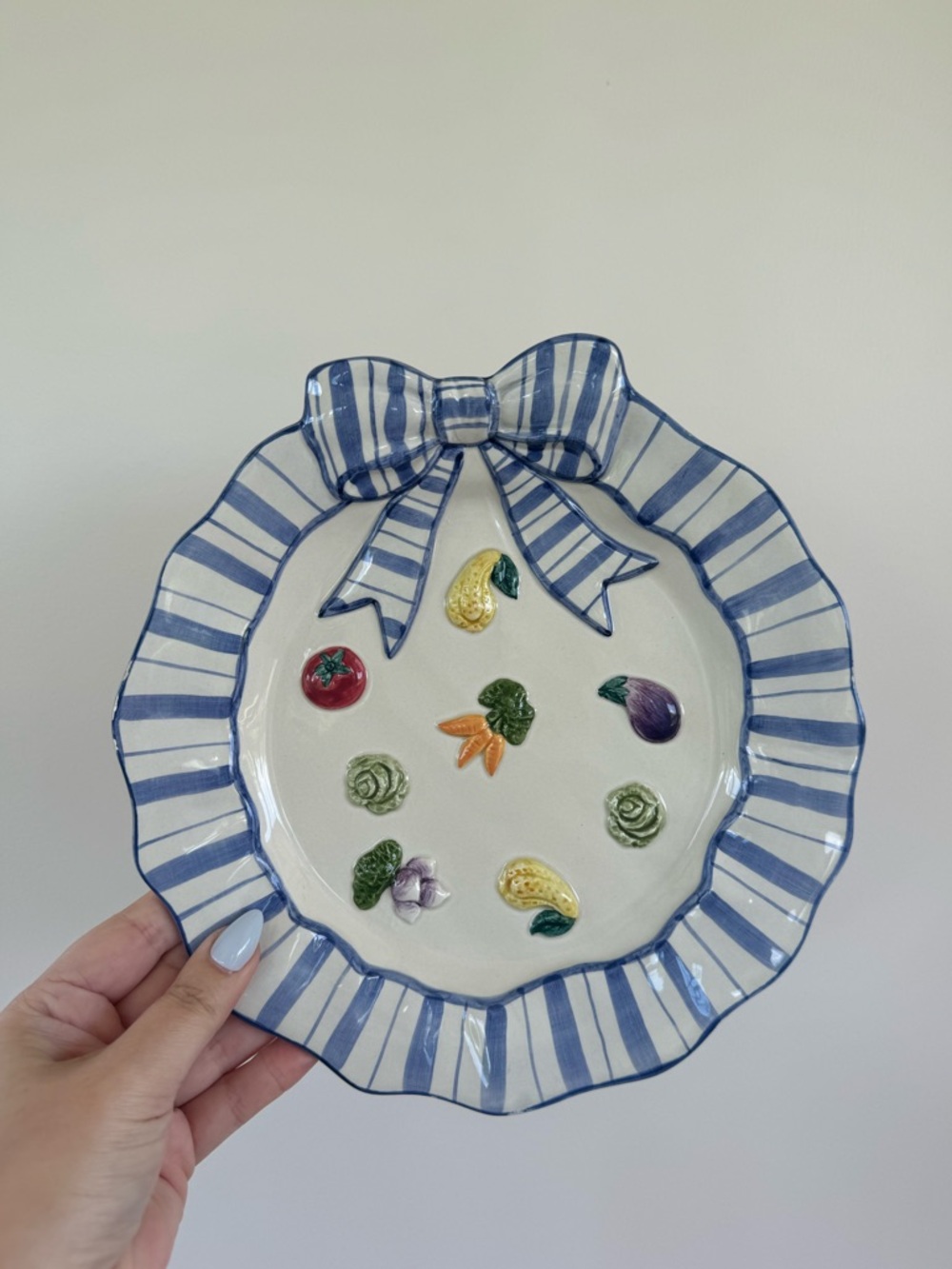 Vintage Fitz & Floyd Petits Vegs (Petite Vegetables) Canape Plate